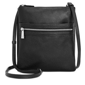 Triple Zip Pebble Leather Dasher Crossbody Purse